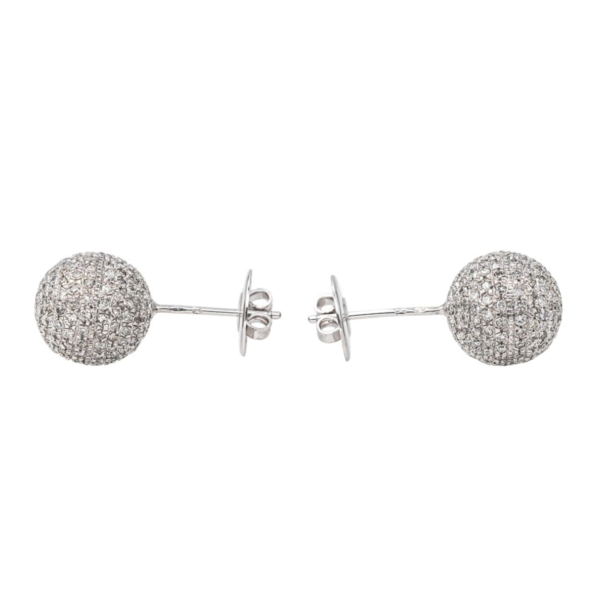 Boucles d'oreilles Clous en or blanc et diamants - Castafiore