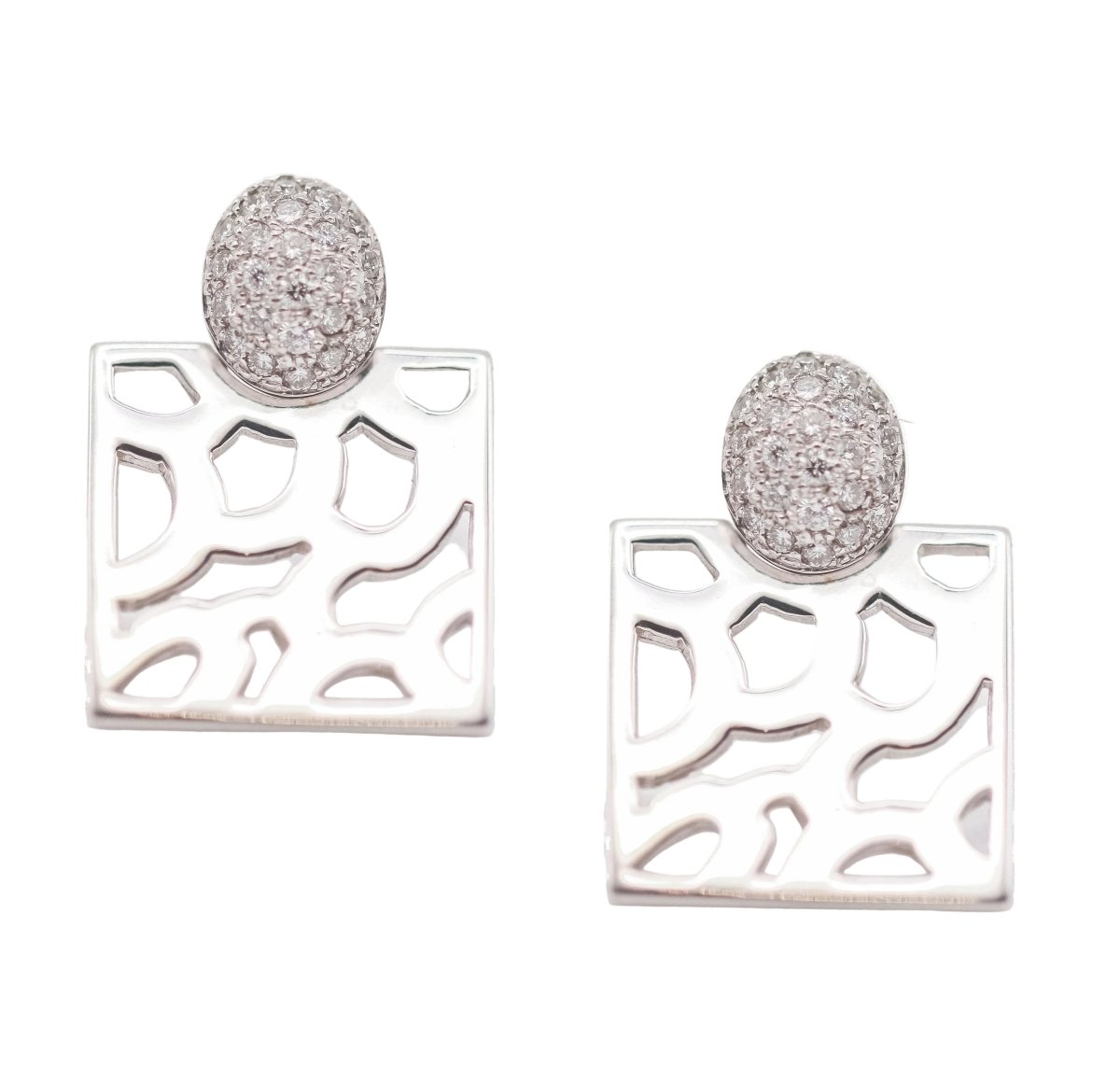 Boucles d'oreilles Clous en or blanc et diamants - Castafiore