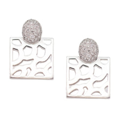 Boucles d'oreilles Clous en or blanc et diamants - Castafiore