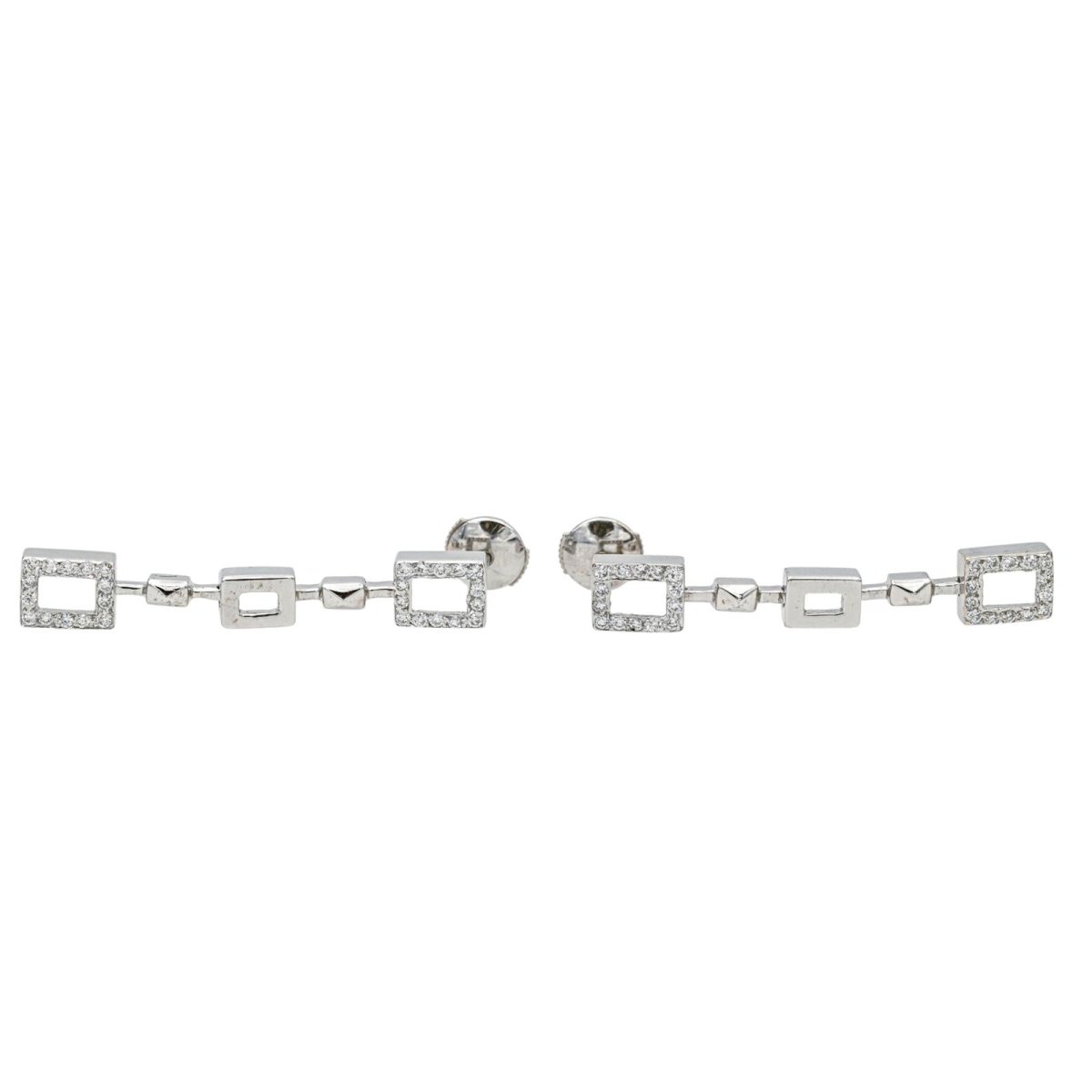 Boucles d'oreilles Clous en or blanc et diamants - Castafiore