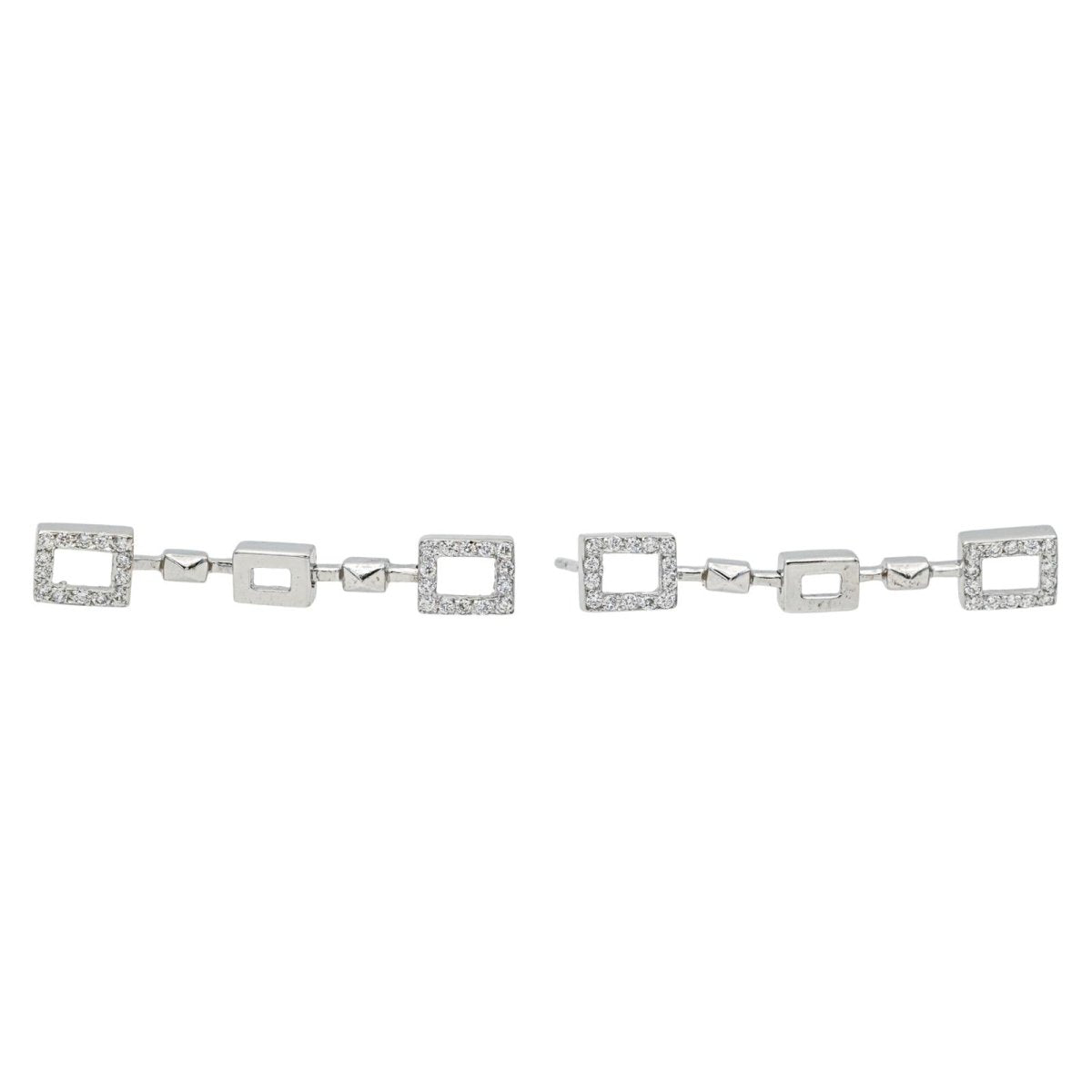 Boucles d'oreilles Clous en or blanc et diamants - Castafiore