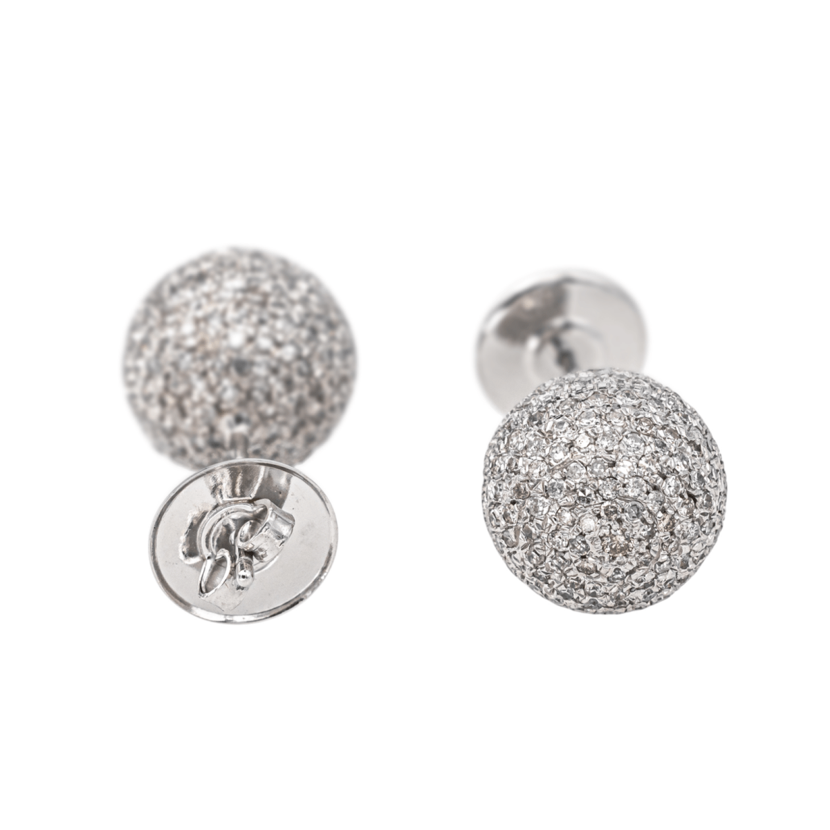 Boucles d'oreilles Clous en or blanc et diamants - Castafiore