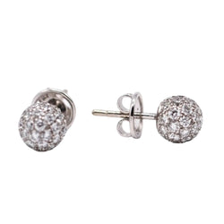 Boucles d'oreilles Clous en or blanc et diamants - Castafiore