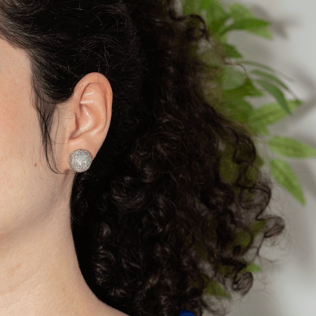 Boucles d'oreilles Clous en or blanc et diamants - Castafiore