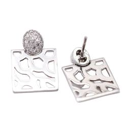 Boucles d'oreilles Clous en or blanc et diamants - Castafiore