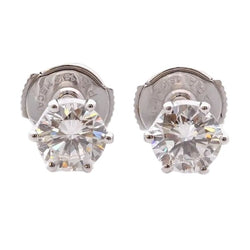 Boucles d'oreilles Clous en or blanc et diamants - Castafiore
