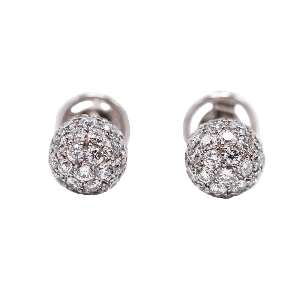 Boucles d'oreilles Clous en or blanc et diamants - Castafiore