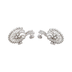 Boucles d'oreilles Clous en or blanc, platine et diamants - Castafiore