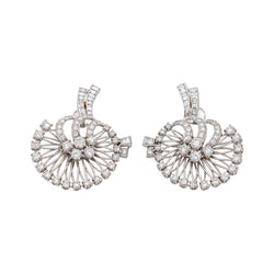 Boucles d'oreilles Clous en or blanc, platine et diamants - Castafiore