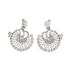 Boucles d'oreilles Clous en or blanc, platine et diamants - Castafiore