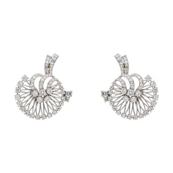 Boucles d'oreilles Clous en or blanc, platine et diamants - Castafiore