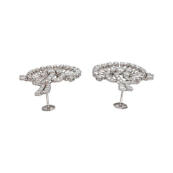 Boucles d'oreilles Clous en or blanc, platine et diamants - Castafiore