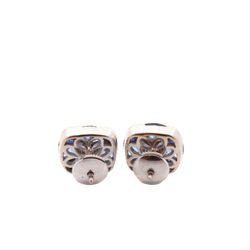 Boucles d'oreilles Clous en or blanc, saphirs et diamants - Castafiore