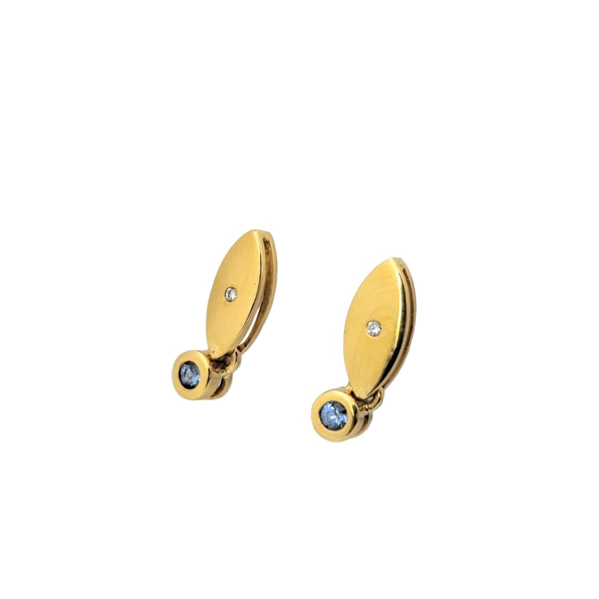 Boucles d'oreilles Clous en or jaune et diamants - Castafiore