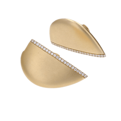 Boucles d'oreilles Clous en or jaune et diamants - Castafiore