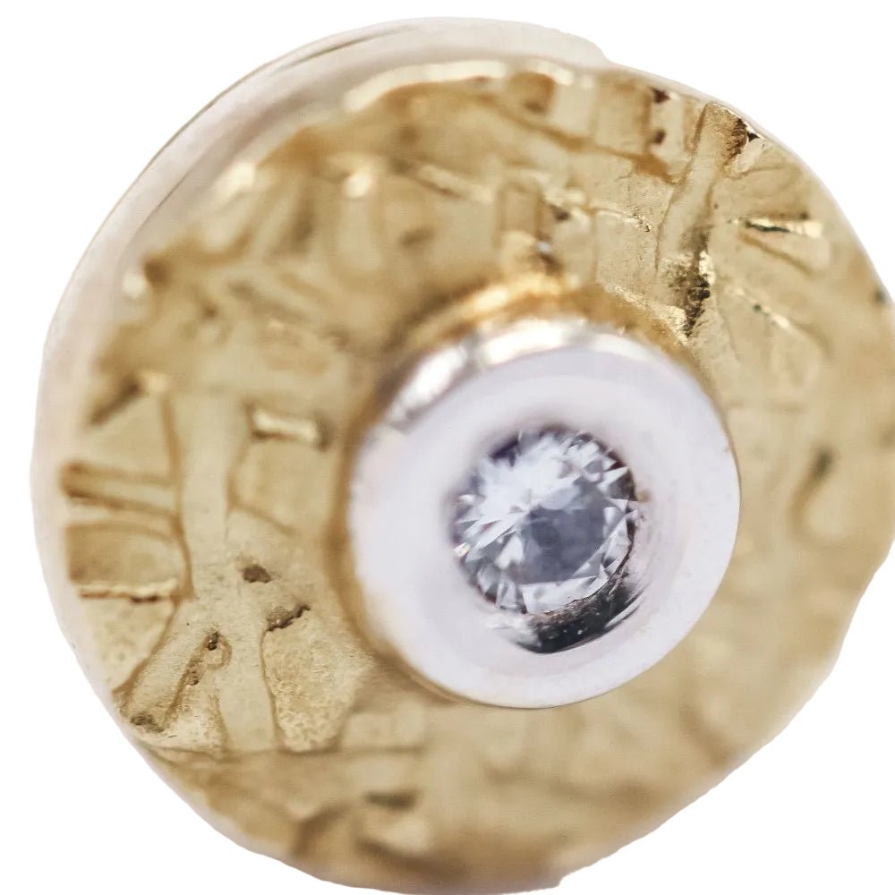 Boucles d'oreilles Clous en or jaune, or blanc et diamants - Castafiore