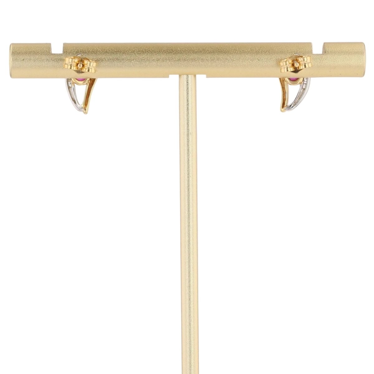 Boucles d'oreilles Clous en or jaune, or blanc, rubis et diamants - Castafiore