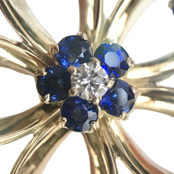 Boucles d'oreilles Clous en or jaune, saphirs et diamants - Castafiore