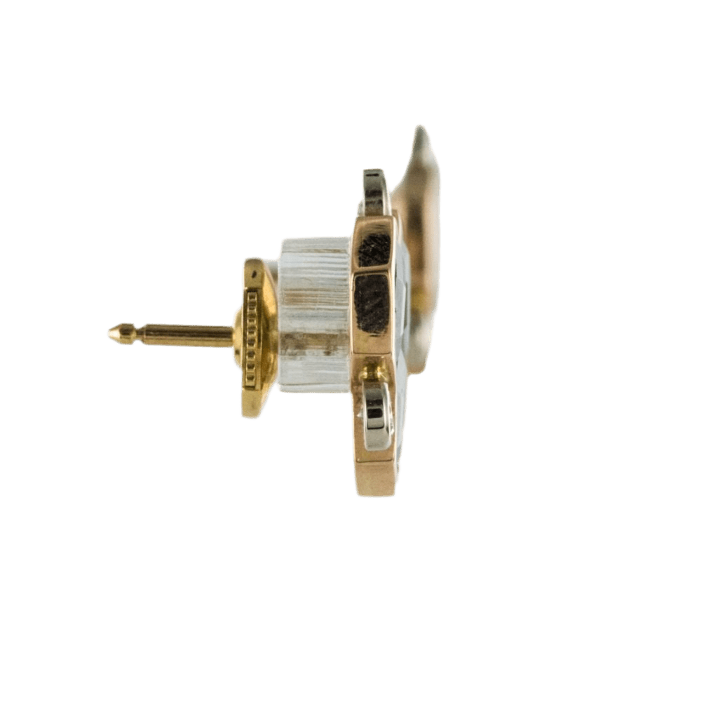 Boucles d'oreilles Clous en or jaune, tourmalines et diamants - Castafiore