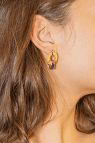 Boucles d'Oreilles Cordiérite en Or Jaune 750 - Castafiore