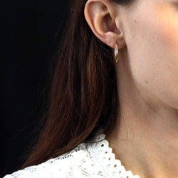 Boucles d'oreilles Créoles 3 ors entrelacés en or blanc, or rose et or jaune - Castafiore