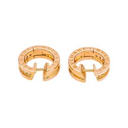 Boucles d'oreilles Créoles BULGARI "B.Zero1" en or rose et diamants - Castafiore