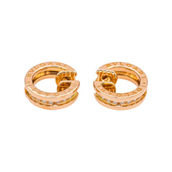 Boucles d'oreilles Créoles BULGARI "B.Zero1" en or rose et diamants - Castafiore