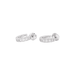 Earrings Cartier, "Lanière", white gold and diamonds. Small model.