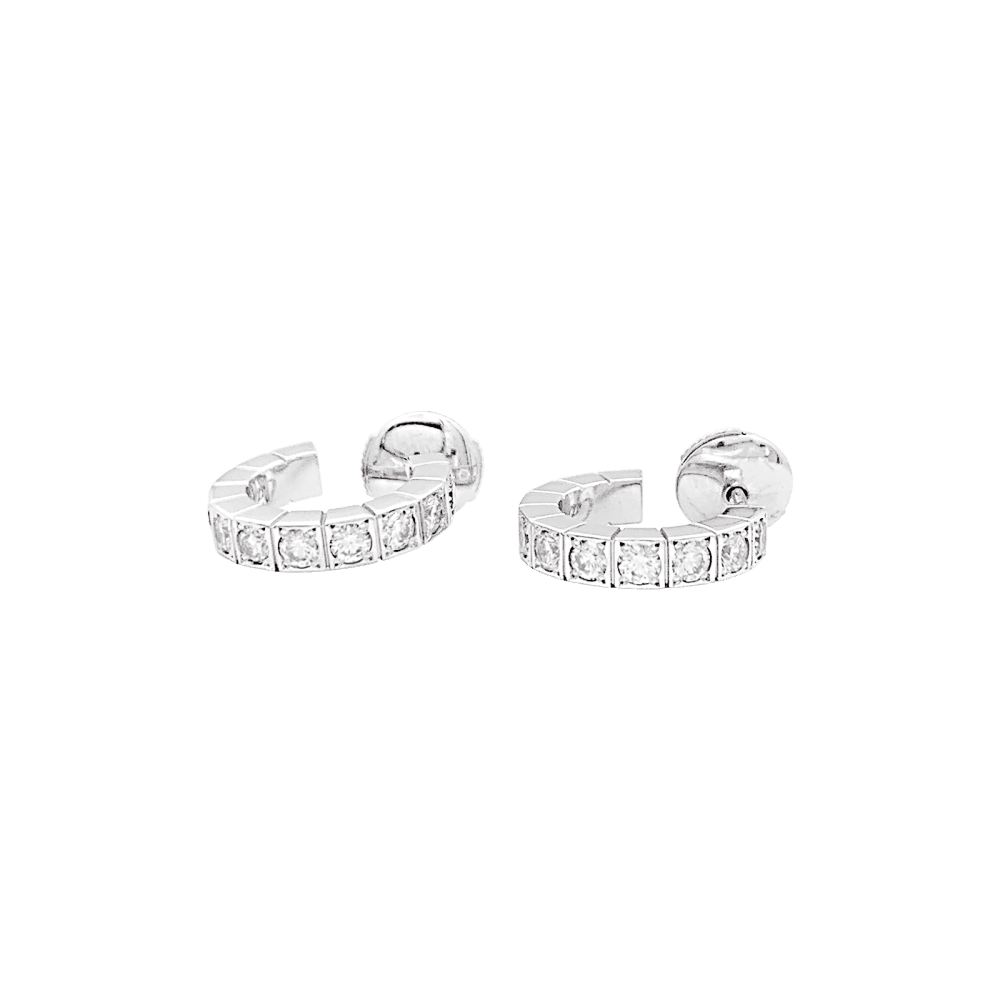 Earrings Cartier, "Lanière", white gold and diamonds. Small model.