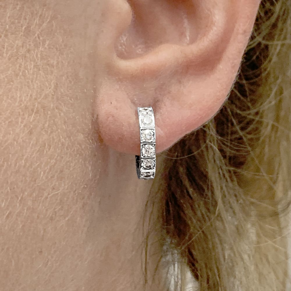 Earrings Cartier, "Lanière", white gold and diamonds. Small model.
