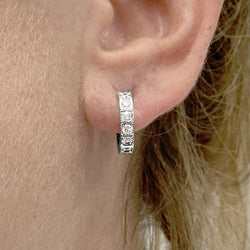 Earrings Cartier, "Lanière", white gold and diamonds. Small model.