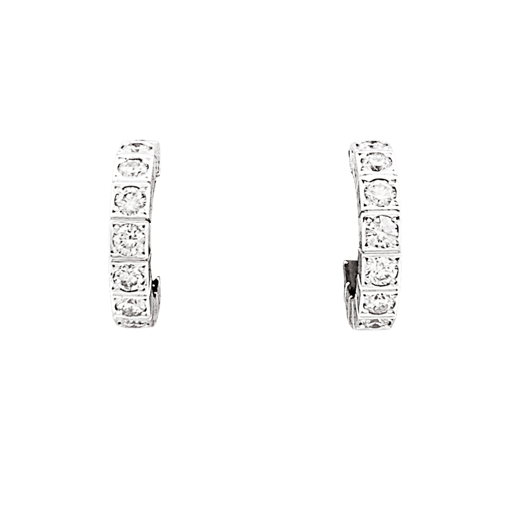 Earrings Cartier, "Lanière", white gold and diamonds. Small model.