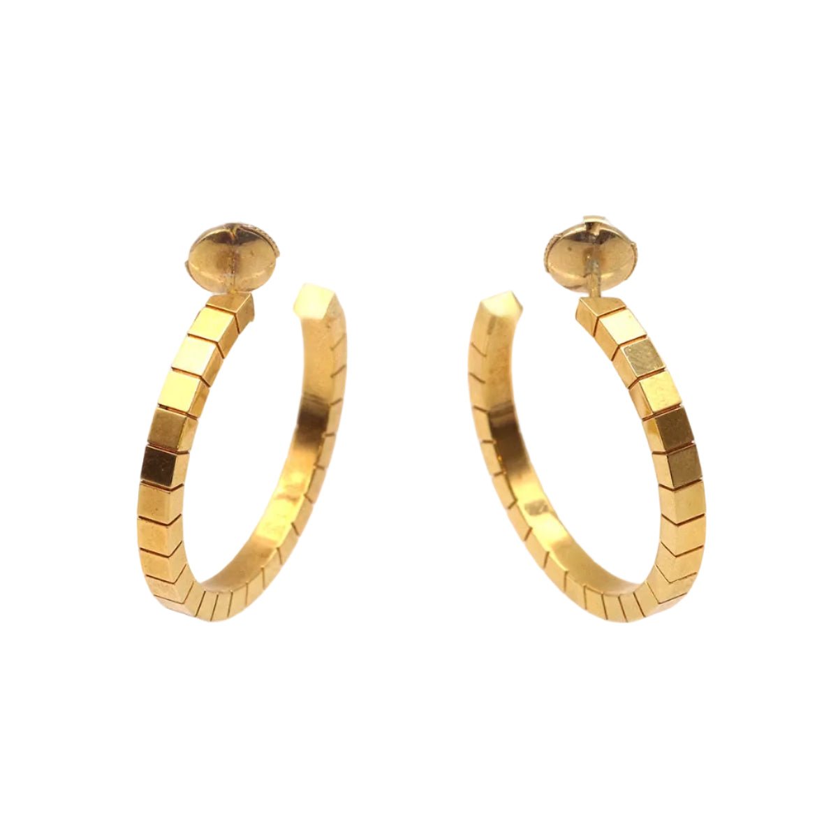 Boucles d'oreilles Créoles CARTIER "Lanière" en or jaune - Castafiore
