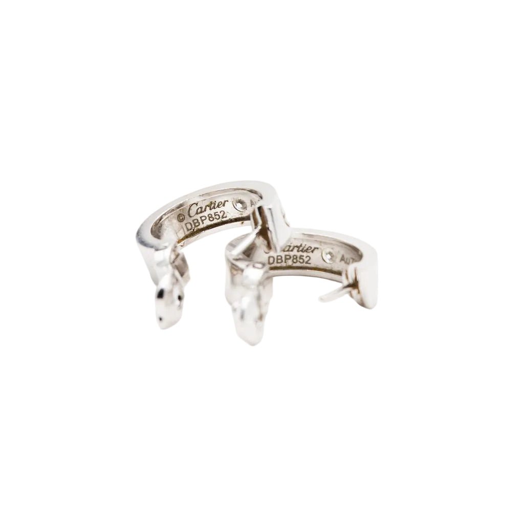 Boucles d'oreilles Créoles CARTIER "Love" en or blanc et diamants - Castafiore