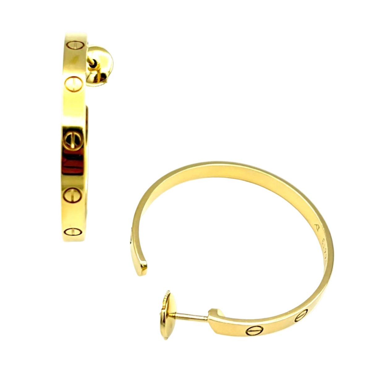 Boucles d'oreilles Créoles CARTIER "Love" en or jaune - Castafiore