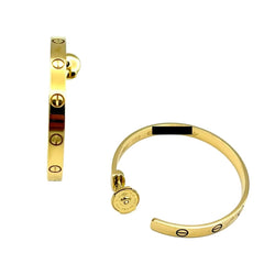 Boucles d'oreilles Créoles CARTIER "Love" en or jaune - Castafiore