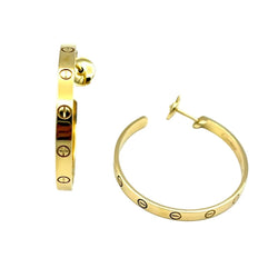 Boucles d'oreilles Créoles CARTIER "Love" en or jaune - Castafiore