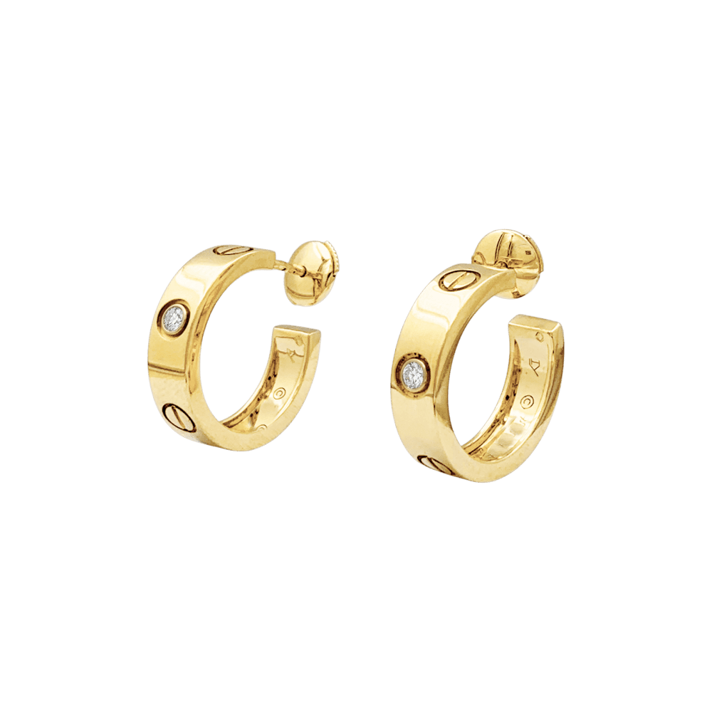 Earrings Cartier, "Love", yellow gold and diamonds.