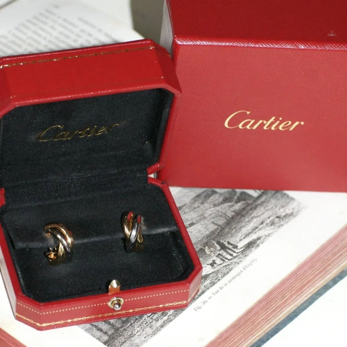 Boucles d'oreilles Créoles CARTIER "Trinity" en or - Castafiore