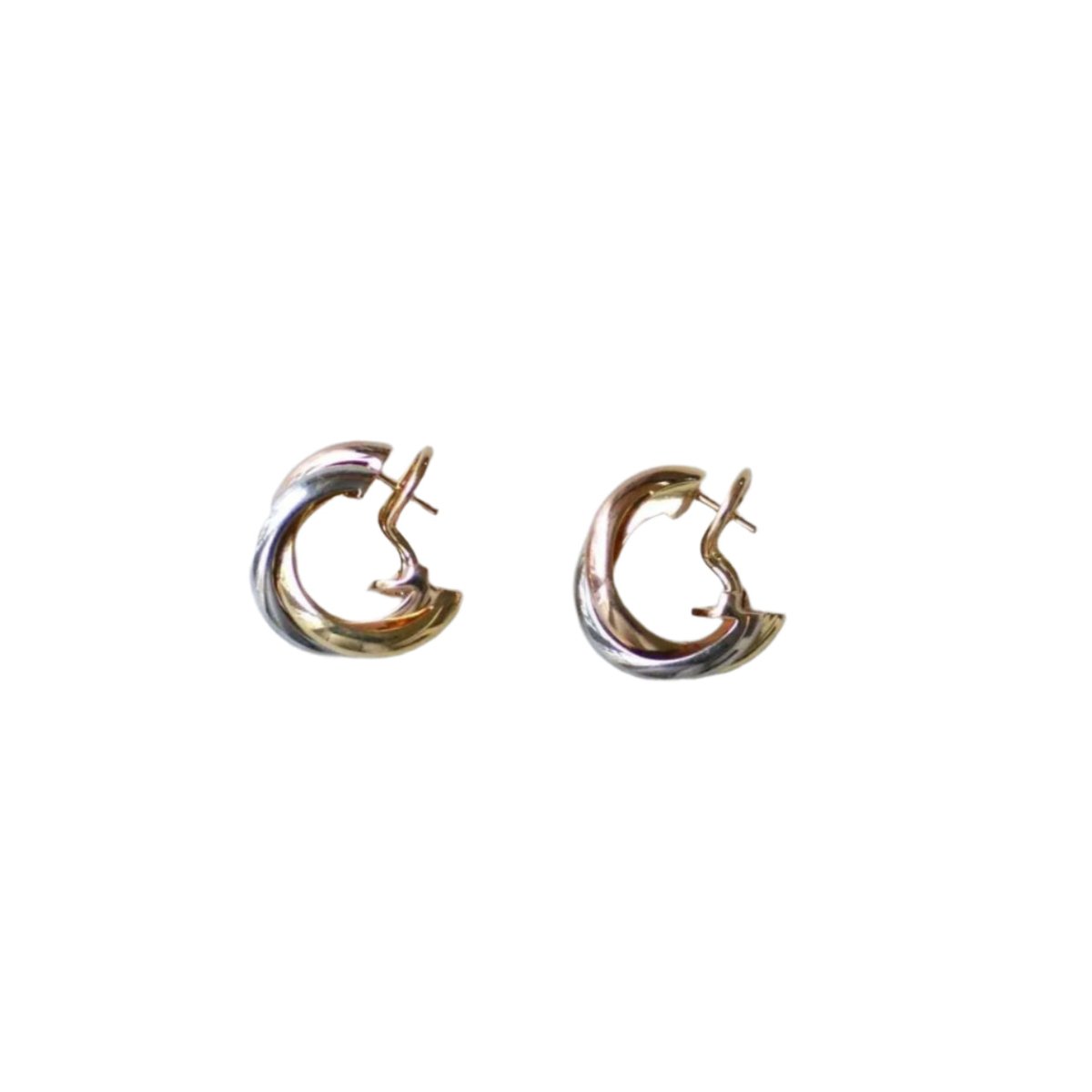 Boucles d'oreilles Créoles CARTIER "Trinity" en or - Castafiore