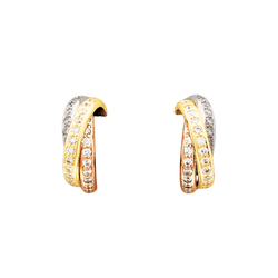 Earrings Cartier, "Trinity", 3 golds, diamonds.
