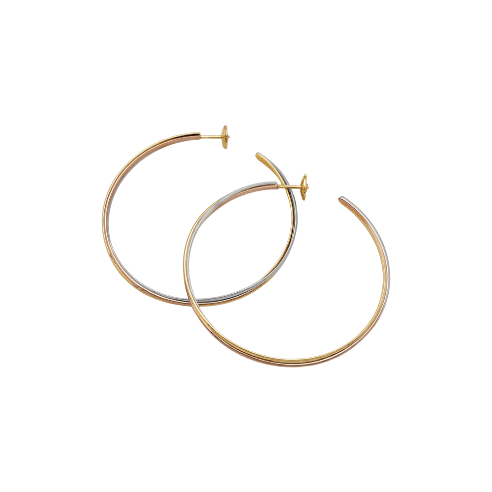 Earrings Cartier, "Trinity", three golds. Large model.