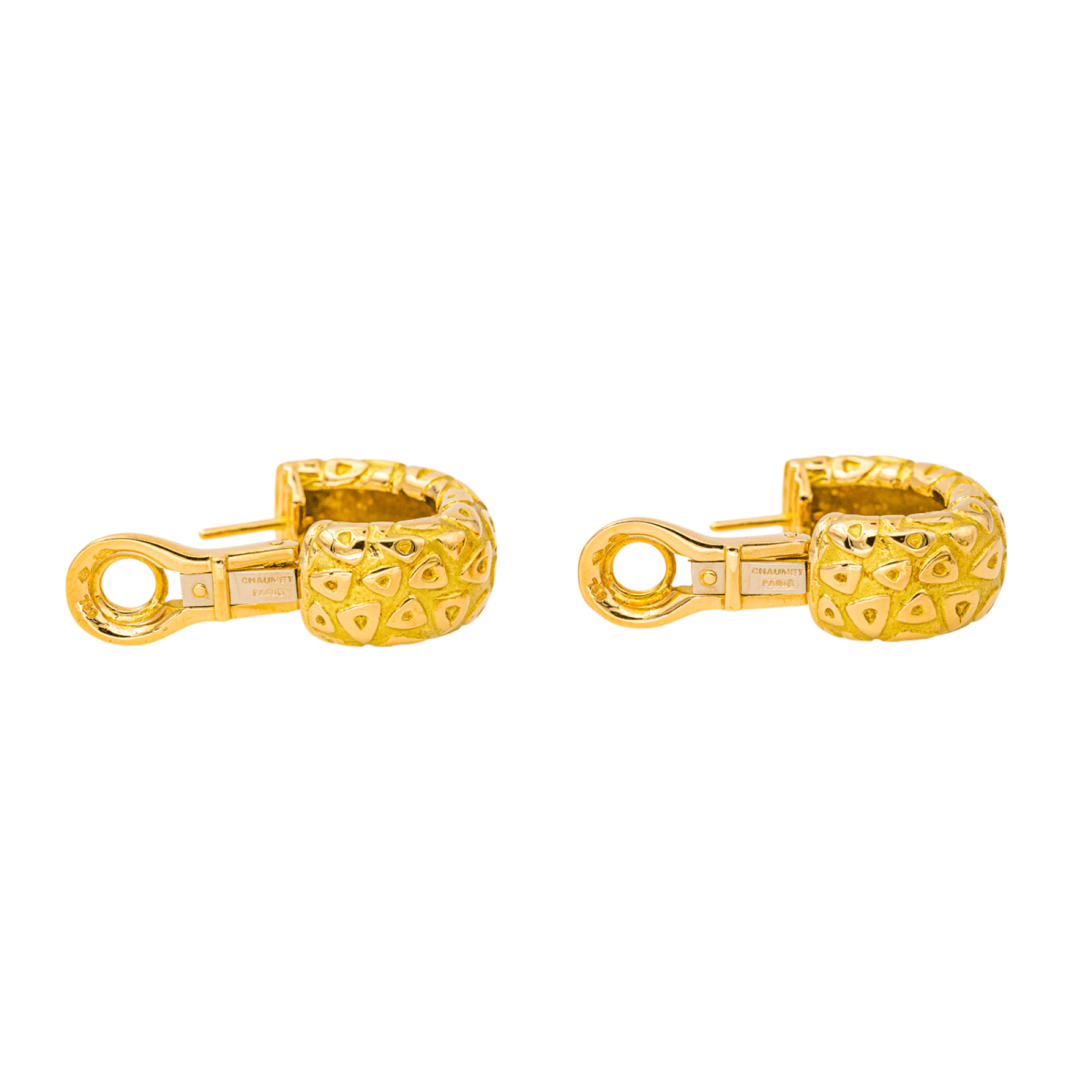 Boucles d'oreilles Créoles CHAUMET en or jaune - Castafiore
