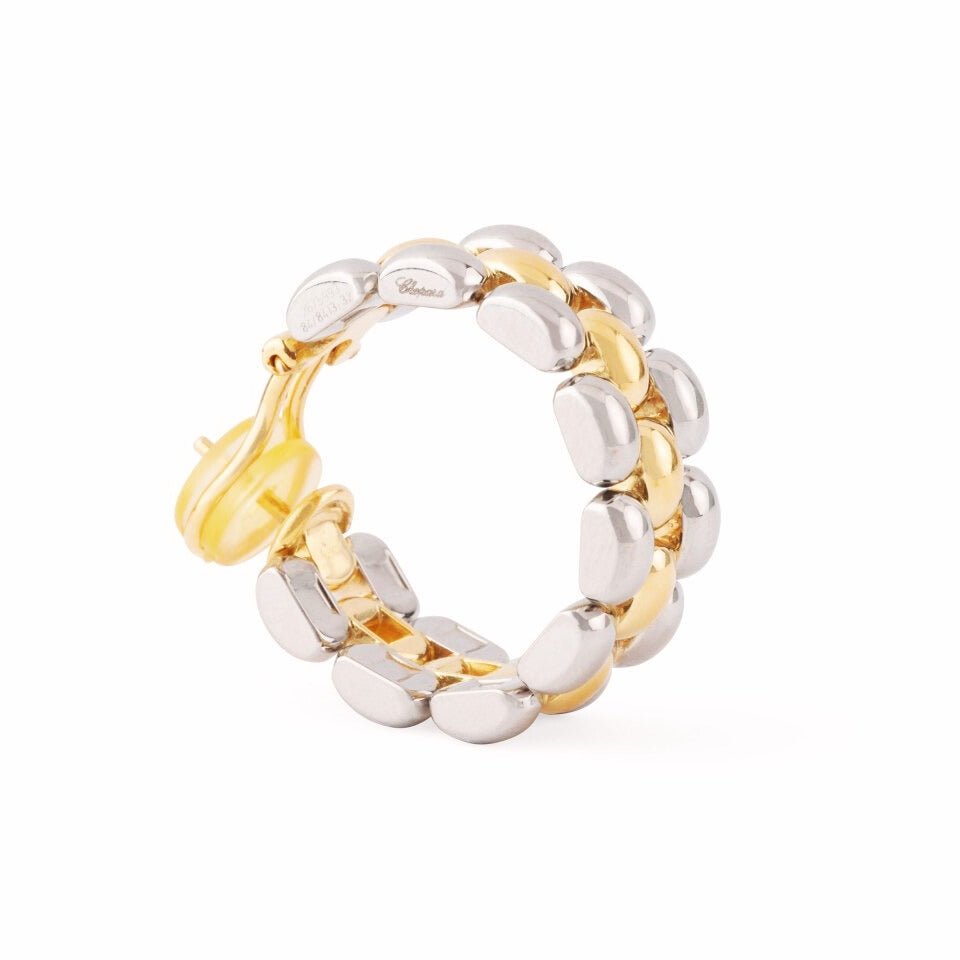 Boucles d'oreilles Créoles CHOPARD en or jaune et or blanc - Castafiore