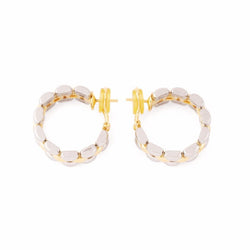 Boucles d'oreilles Créoles CHOPARD en or jaune et or blanc - Castafiore