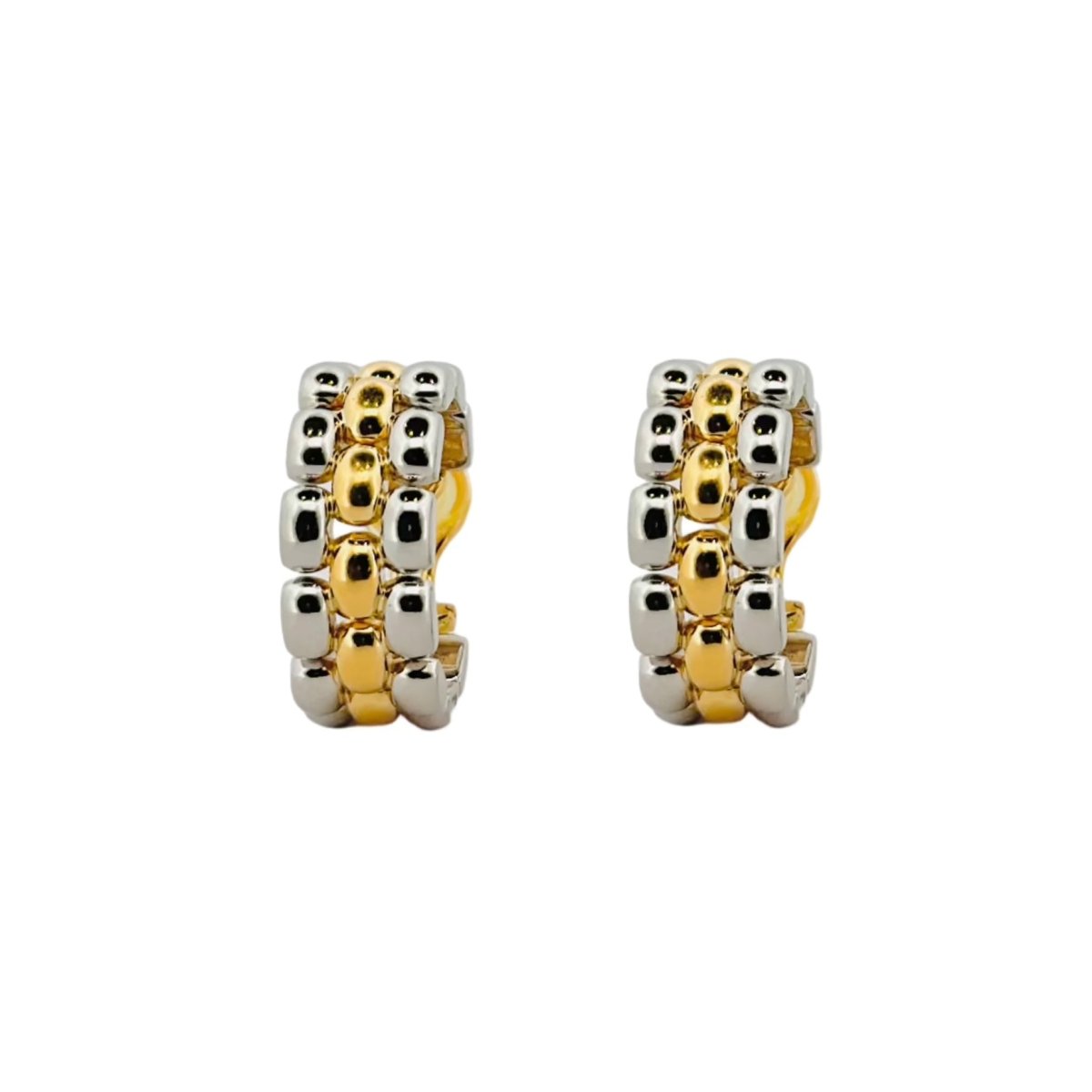 Boucles d'oreilles Créoles CHOPARD en or jaune et or blanc - Castafiore