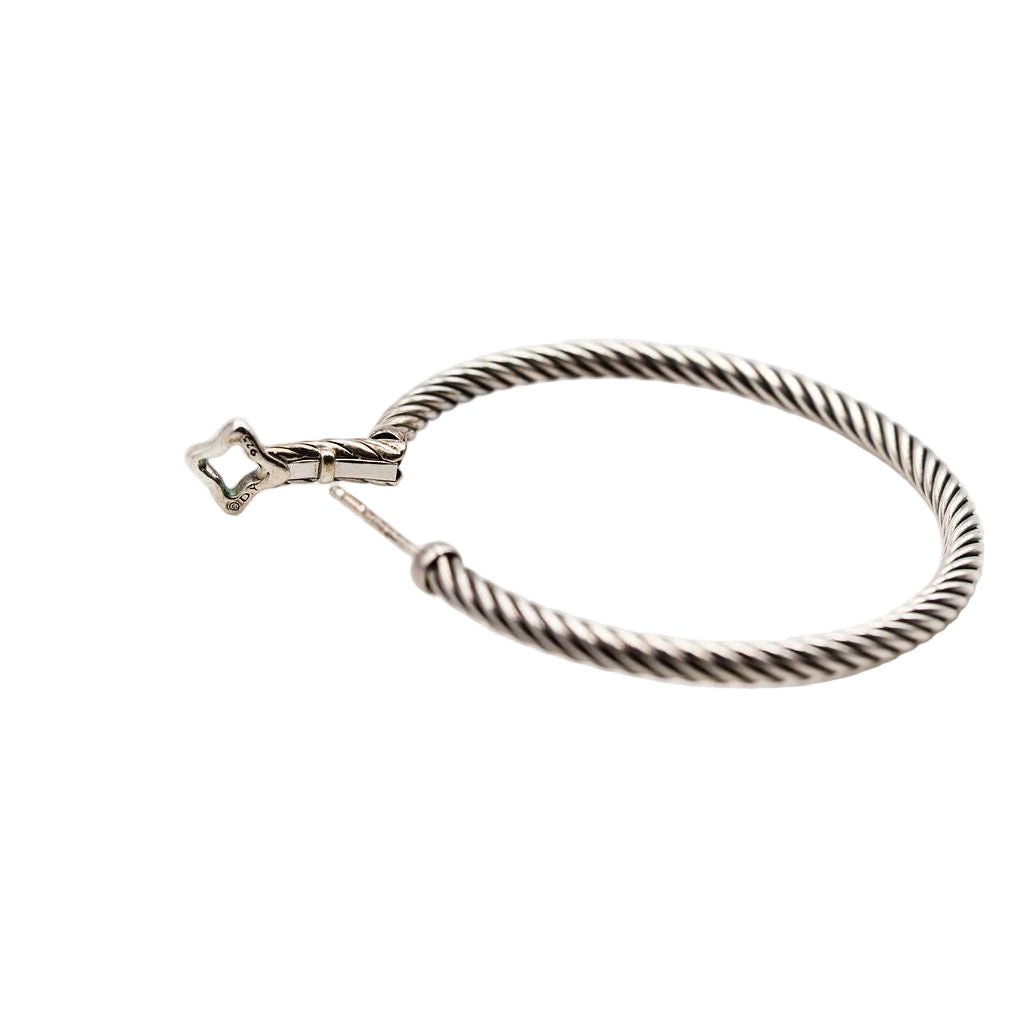 Boucles d'oreilles Créoles DAVID YURMAN en argent - Castafiore