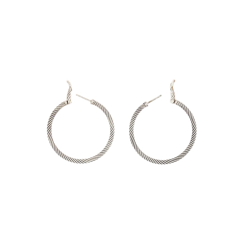 Boucles d'oreilles Créoles DAVID YURMAN en argent - Castafiore