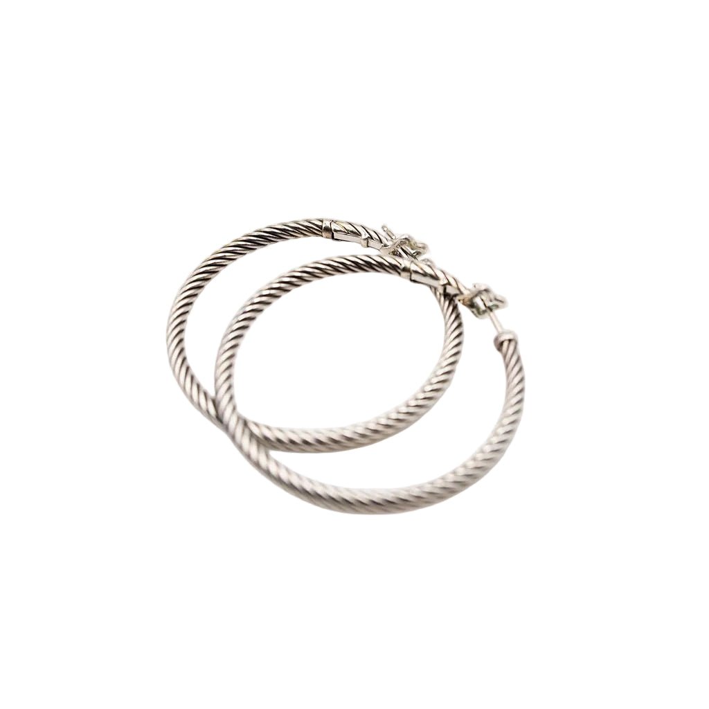 Boucles d'oreilles Créoles DAVID YURMAN en argent - Castafiore