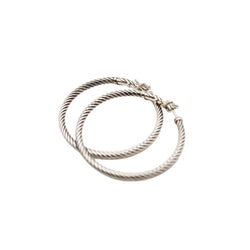 Boucles d'oreilles Créoles DAVID YURMAN en argent - Castafiore